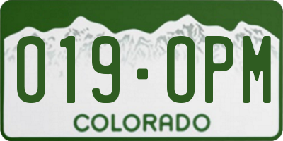 CO license plate 019OPM