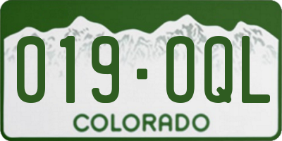 CO license plate 019OQL