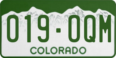 CO license plate 019OQM