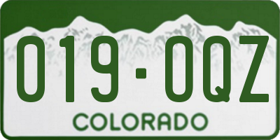 CO license plate 019OQZ