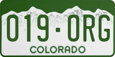 CO license plate 019ORG
