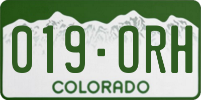 CO license plate 019ORH