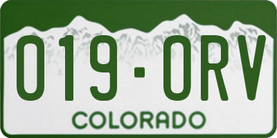 CO license plate 019ORV