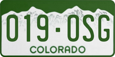 CO license plate 019OSG