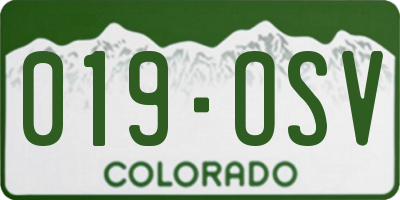 CO license plate 019OSV