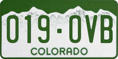 CO license plate 019OVB