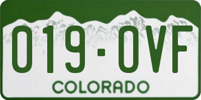 CO license plate 019OVF