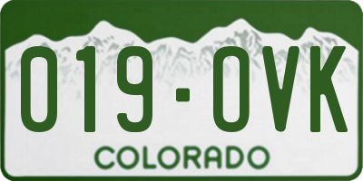 CO license plate 019OVK