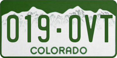 CO license plate 019OVT