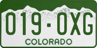 CO license plate 019OXG