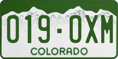 CO license plate 019OXM