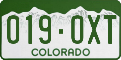CO license plate 019OXT