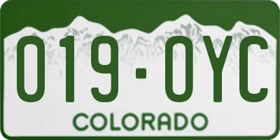 CO license plate 019OYC