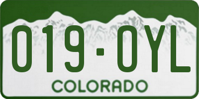 CO license plate 019OYL