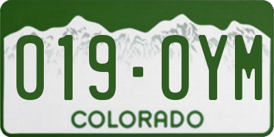 CO license plate 019OYM