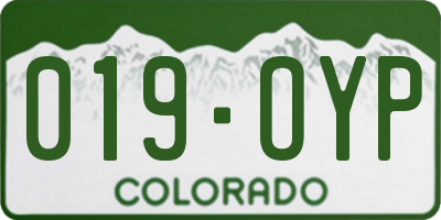 CO license plate 019OYP