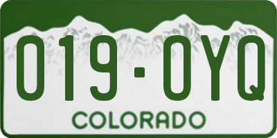 CO license plate 019OYQ