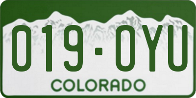 CO license plate 019OYU
