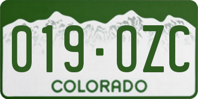 CO license plate 019OZC