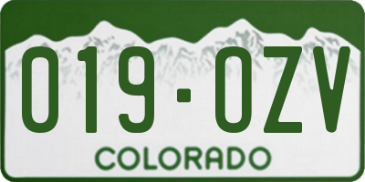 CO license plate 019OZV