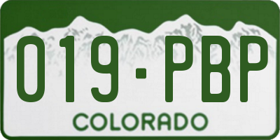 CO license plate 019PBP