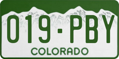 CO license plate 019PBY