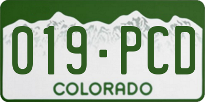 CO license plate 019PCD