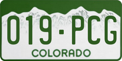 CO license plate 019PCG