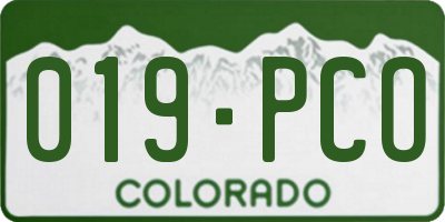CO license plate 019PCO