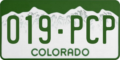 CO license plate 019PCP