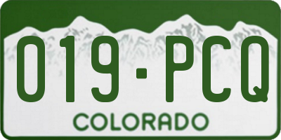 CO license plate 019PCQ