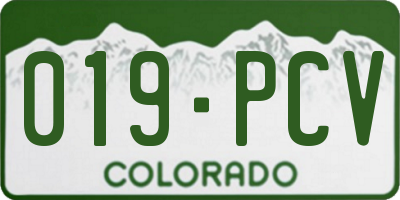 CO license plate 019PCV