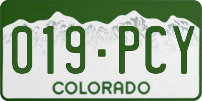 CO license plate 019PCY