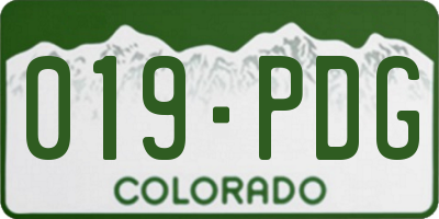 CO license plate 019PDG