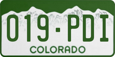 CO license plate 019PDI