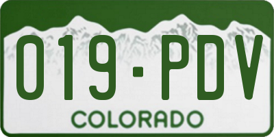 CO license plate 019PDV