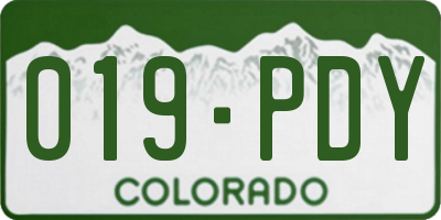CO license plate 019PDY