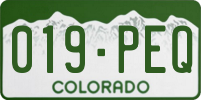 CO license plate 019PEQ