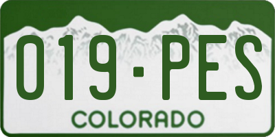 CO license plate 019PES