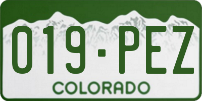 CO license plate 019PEZ