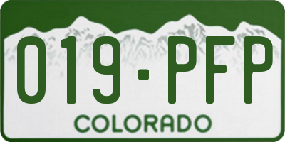 CO license plate 019PFP