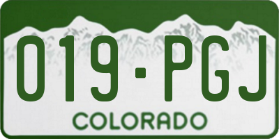 CO license plate 019PGJ
