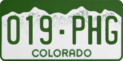 CO license plate 019PHG