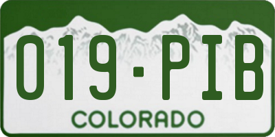 CO license plate 019PIB