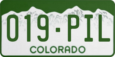 CO license plate 019PIL