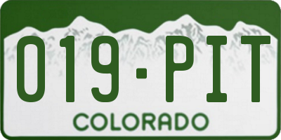 CO license plate 019PIT