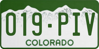 CO license plate 019PIV