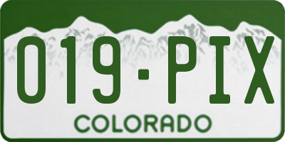 CO license plate 019PIX