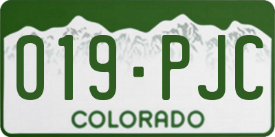 CO license plate 019PJC
