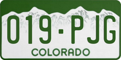 CO license plate 019PJG
